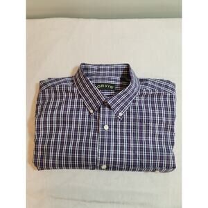 Orvis Shirt Mens XL Purple Plaid Short Sleeve Gorpcore Outdoors Fishing